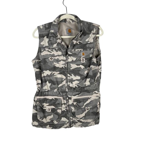 Carhartt El Paso Camouflage Camo Utility Vest Women's Medium - Picture 1 of 6
